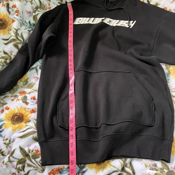 H&M Billie Eilish Hoodie Womens XS Oversized Baggy Divided Black Graphic Print - Picture 6 of 6